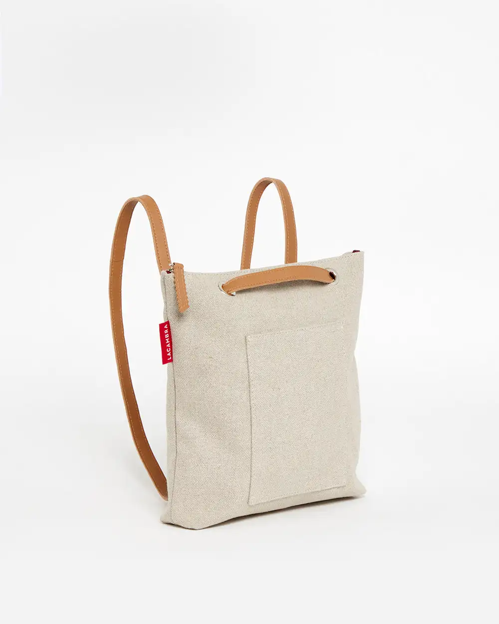 BEIGE CANVAS Mini Backpack Pocket - Image 9
