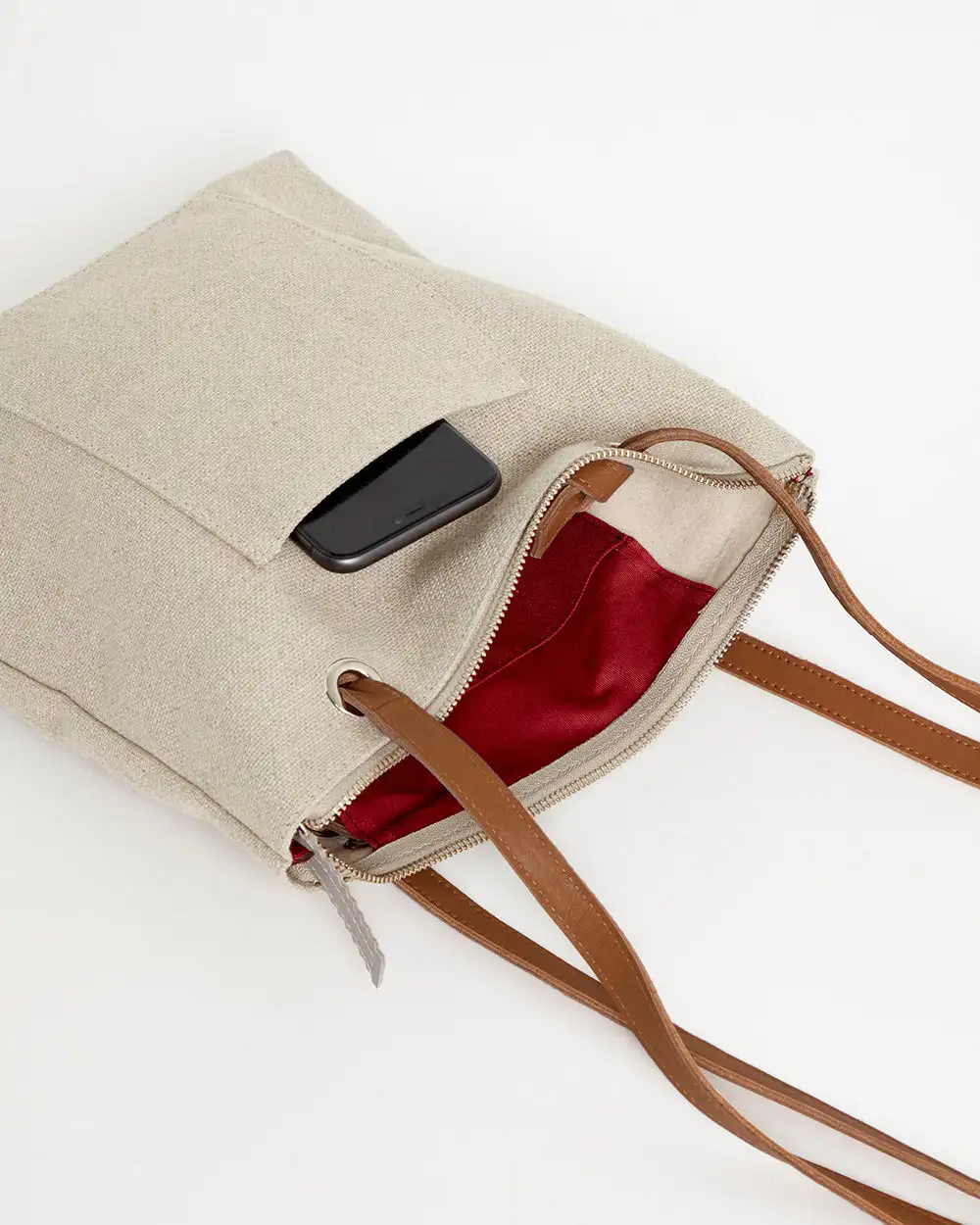 BEIGE CANVAS Mini Backpack Pocket - Image 12