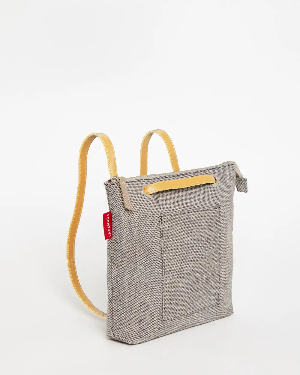 GRAY CANVAS Mini Backpack Bag - Image 4