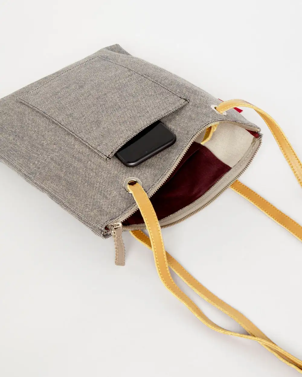 GRAY CANVAS Mini Backpack Bag - Image 5