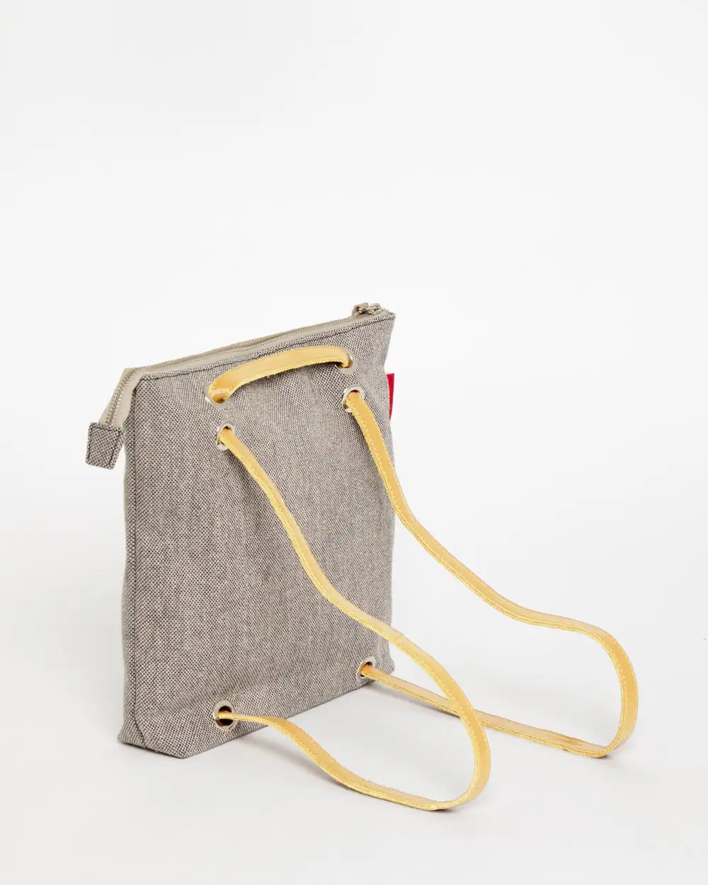 GRAY CANVAS Mini Backpack Bag - Image 6