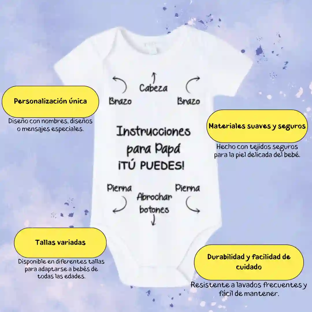 Short sleeve bodysuit for babies Personalized