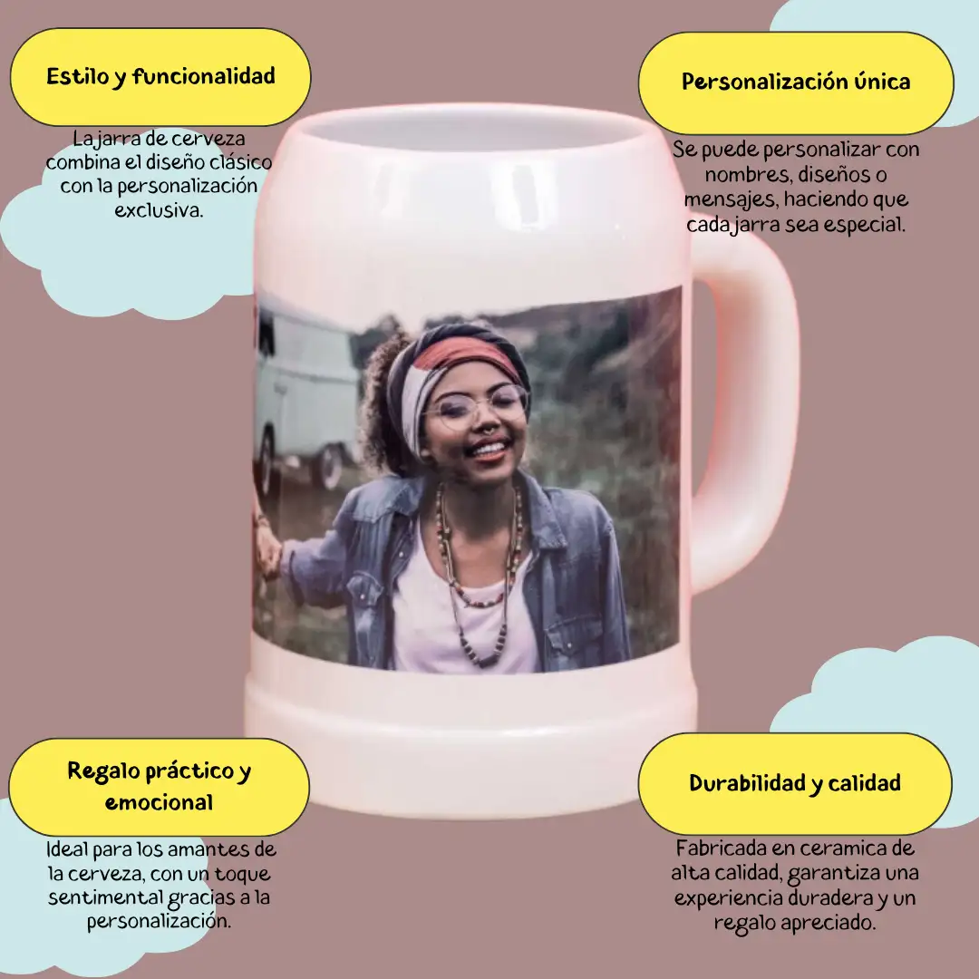 Jarra de Cerveza Porcelana Personalizada - 500ml - Imagen 2