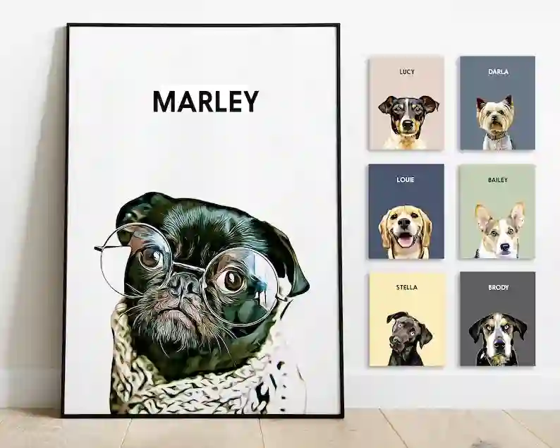 Personalized pet portrait - Digital Illustration