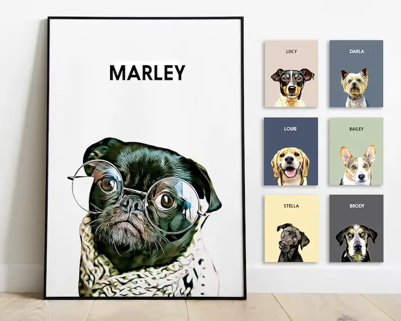 Personalized pet portrait - Digital Illustration