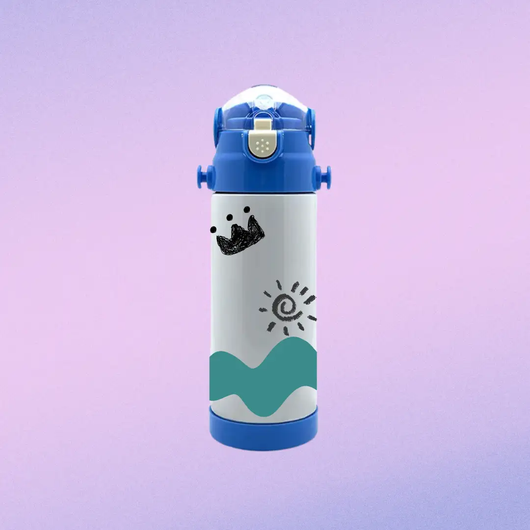 Termos niños con pajita Personalizada — 600ml