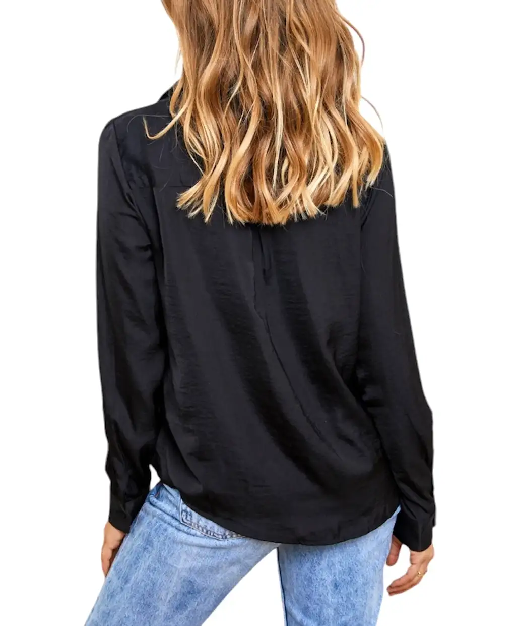 Camisa satinada negra - Imagen 3