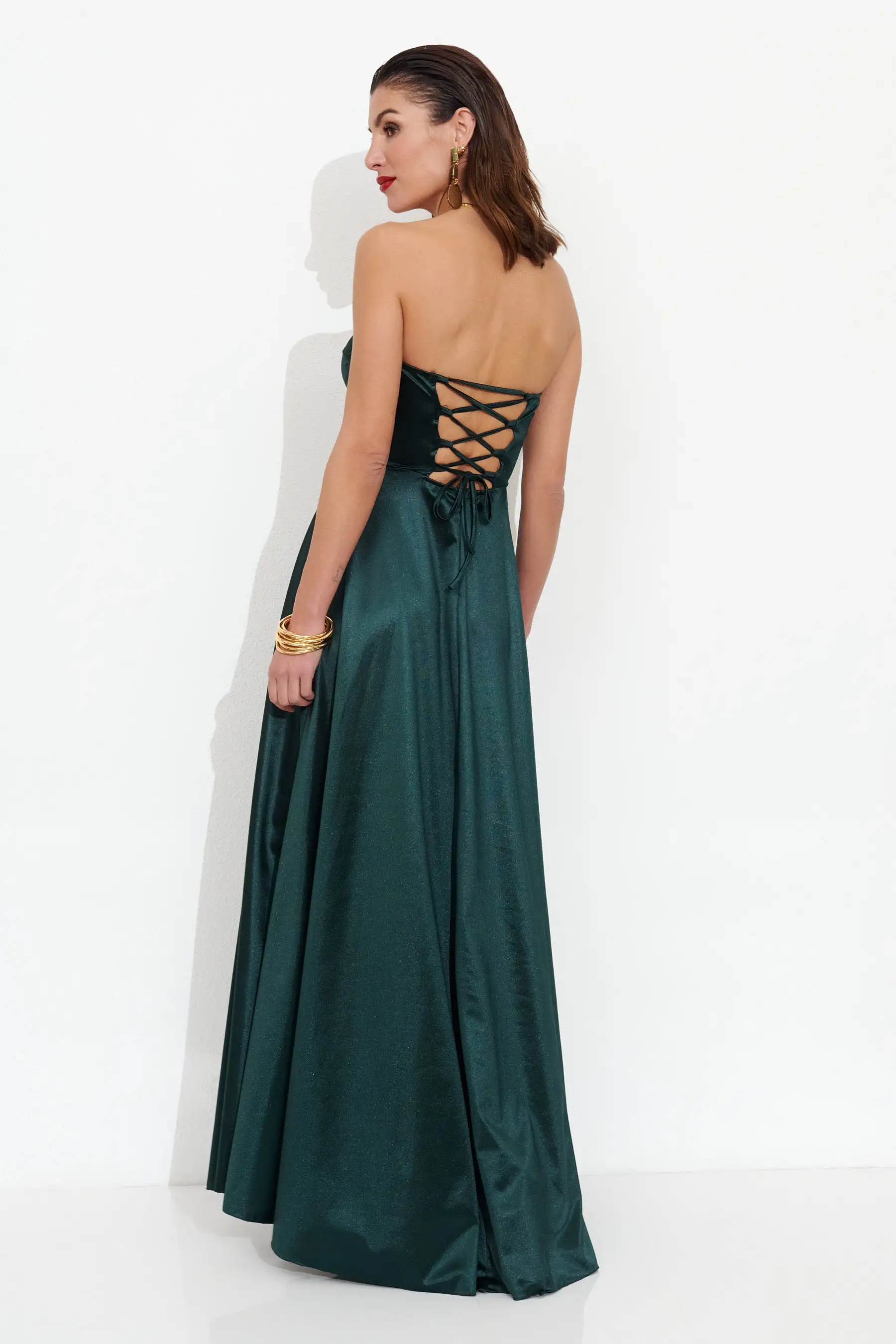 VESTIDO CORSE VERDE OSCURO - Imagen 2