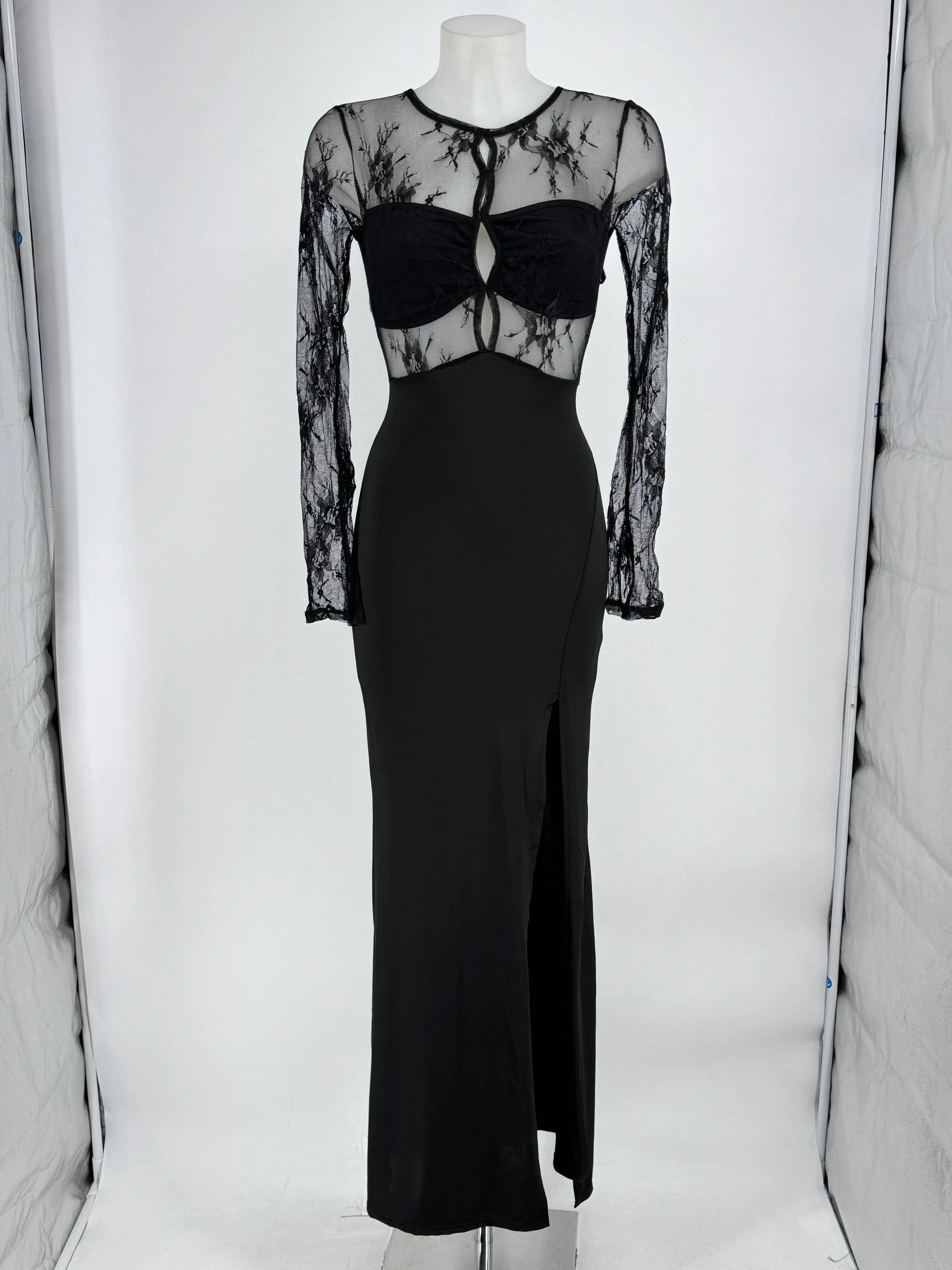VESTIDO ENCAJE NEGRO - Imagen 4