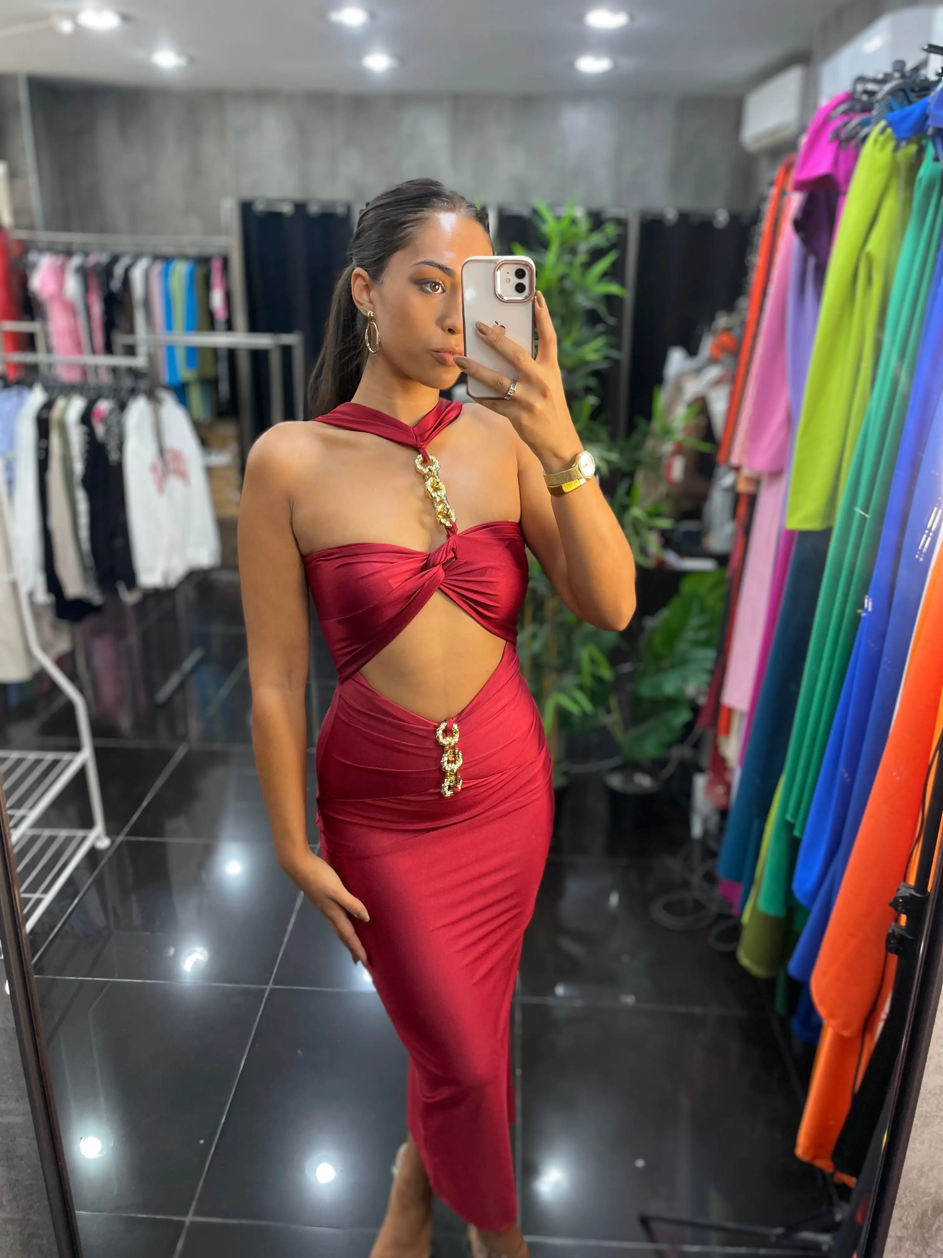 VESTIDO ROSVET VINO - Imagen 2