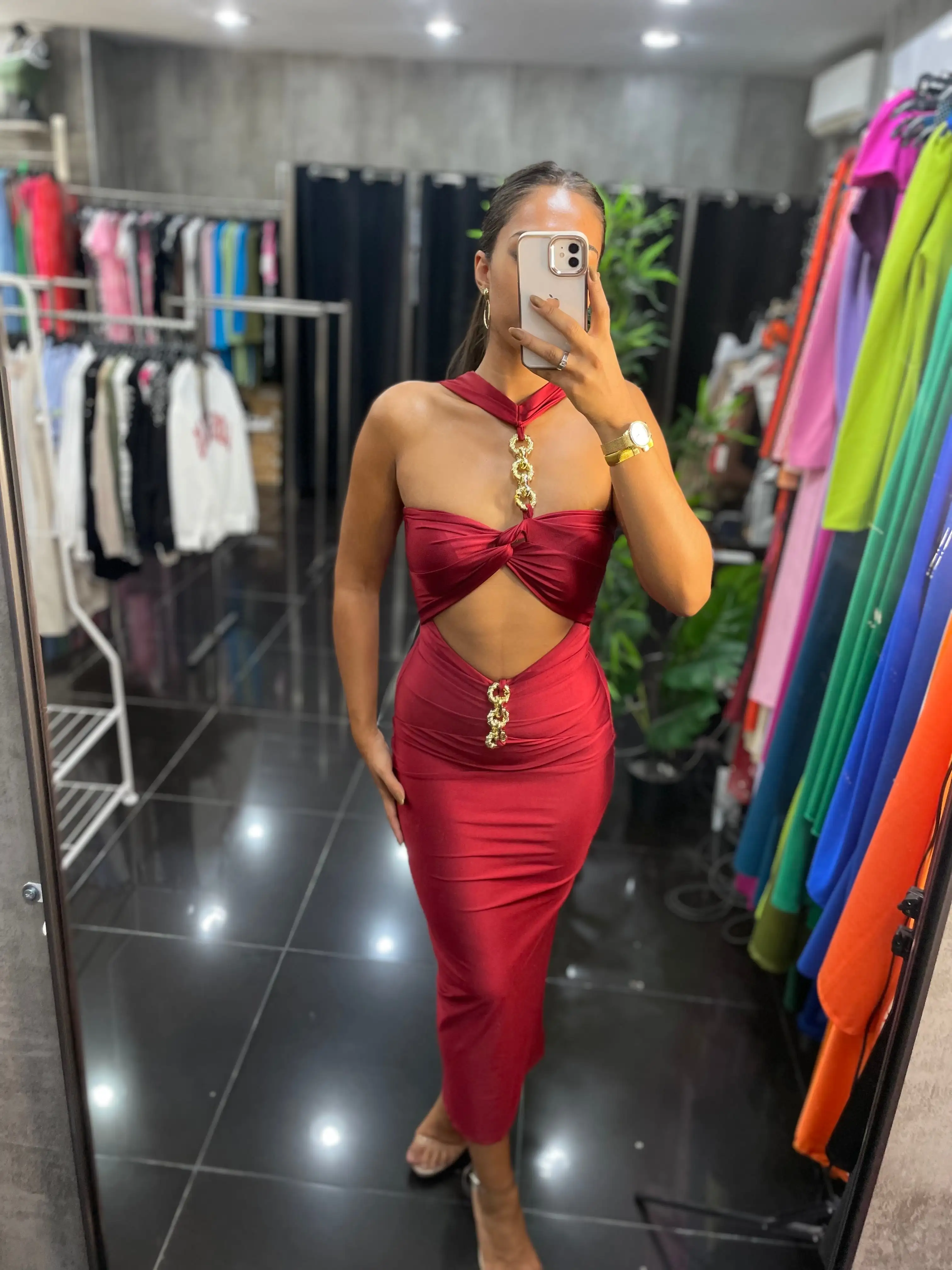 VESTIDO ROSVET VINO - Imagen 3