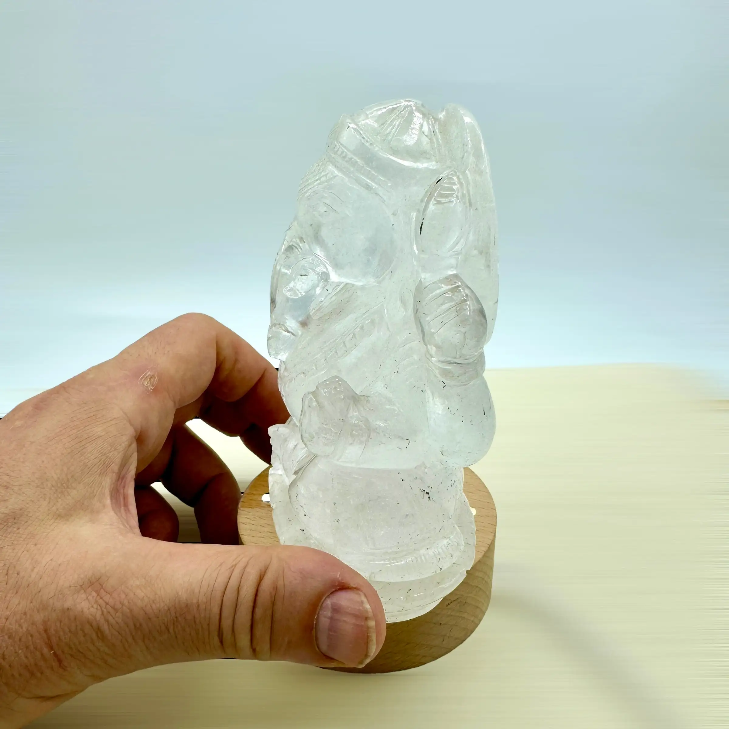 GANESHA TALLADA EN CUARZO HIMALAYA 1 kg. - Imagen 4
