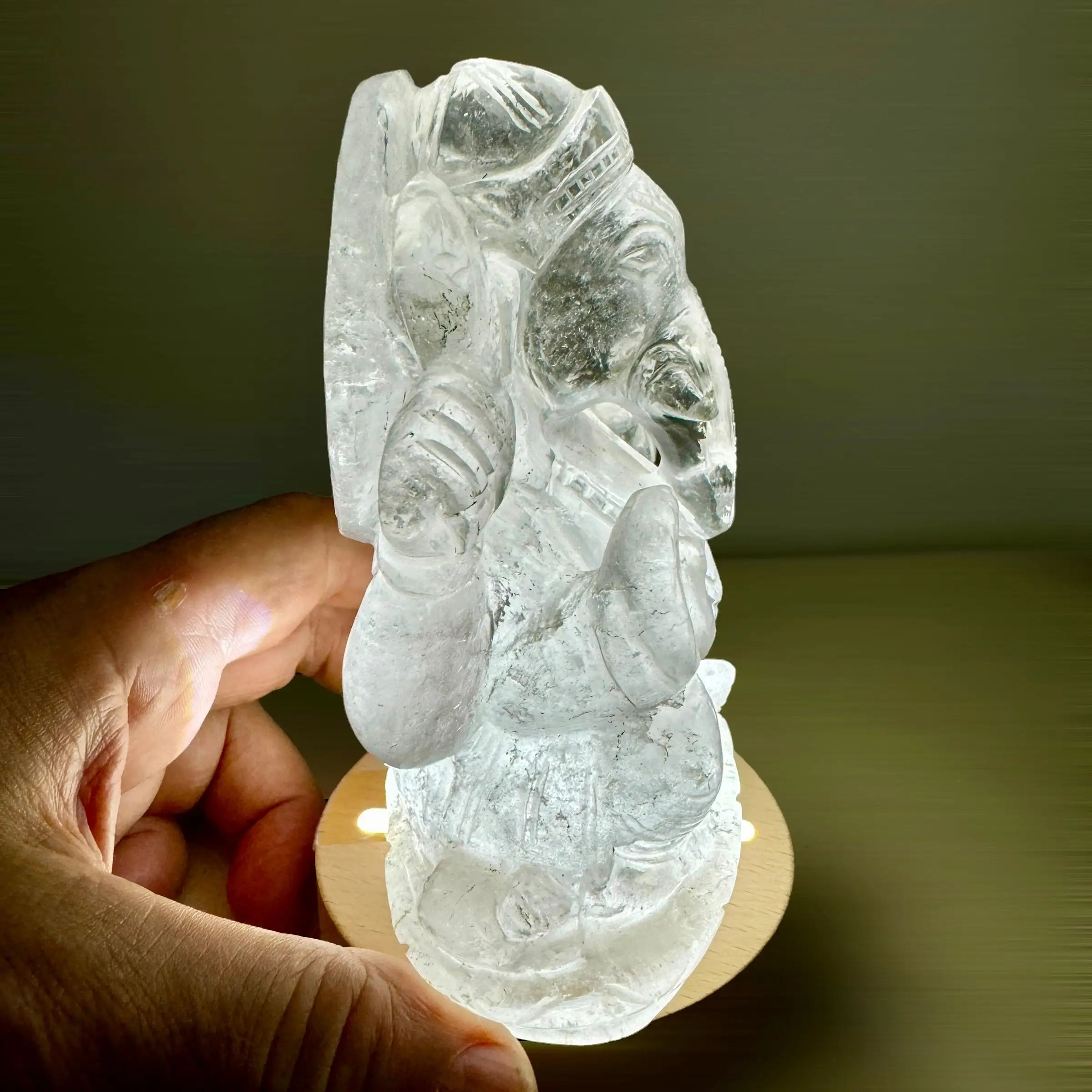 GANESHA TALLADA EN CUARZO HIMALAYA 1 kg. - Imagen 5