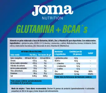GLUTAMINE + BCAA'S 250G JOMA - Image 2