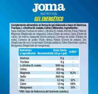 GEL ENERGETICO DEPORTISTAS SABOR FRESA PLATANO JOMA - Imagen 2