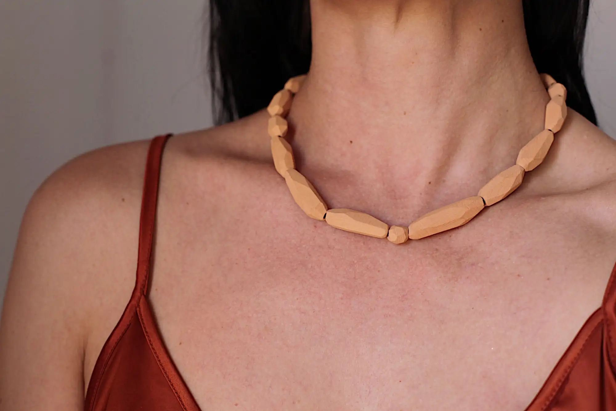 Collar de cerámica facetada - listo para enviar - OOAK - Imagen 3