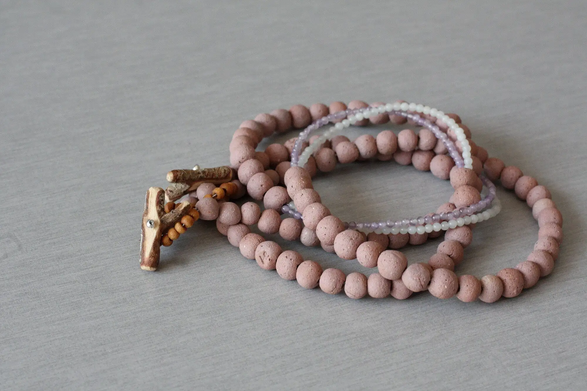 Lavender and green almonds -  beaded necklace - made to order - Image 5