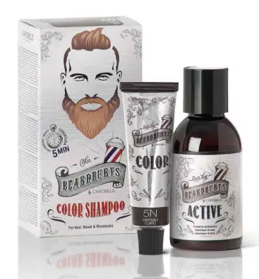Tinte para Barba y Bigote - Champú de Color ''5N'' Castaño Claro