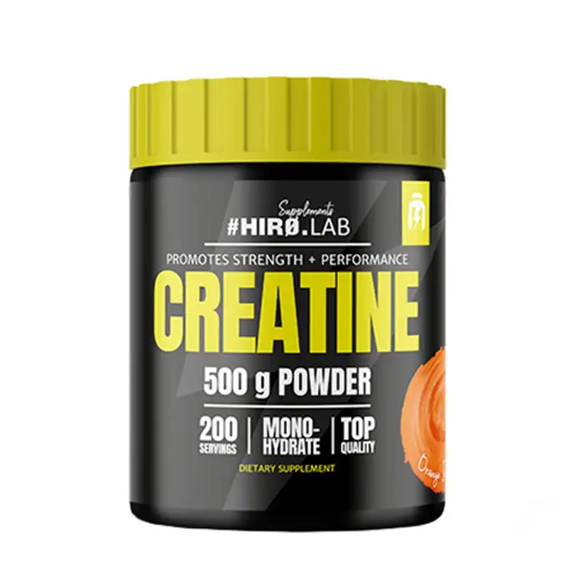 Monohidrato de creatina micronizada 500 g, sabor a naranja, Hiro