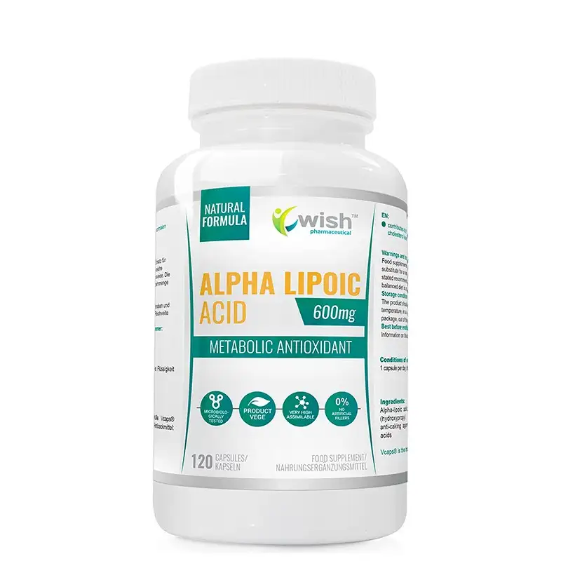 Ala - ácido alfa lipoico 600mg 120 cápsulas veganas, Wish Pharmaceutical