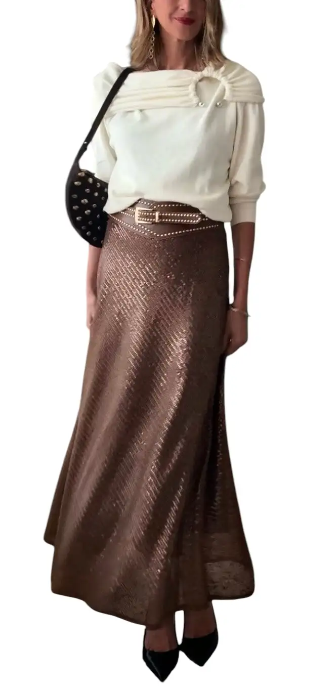 Brown sequin skirt