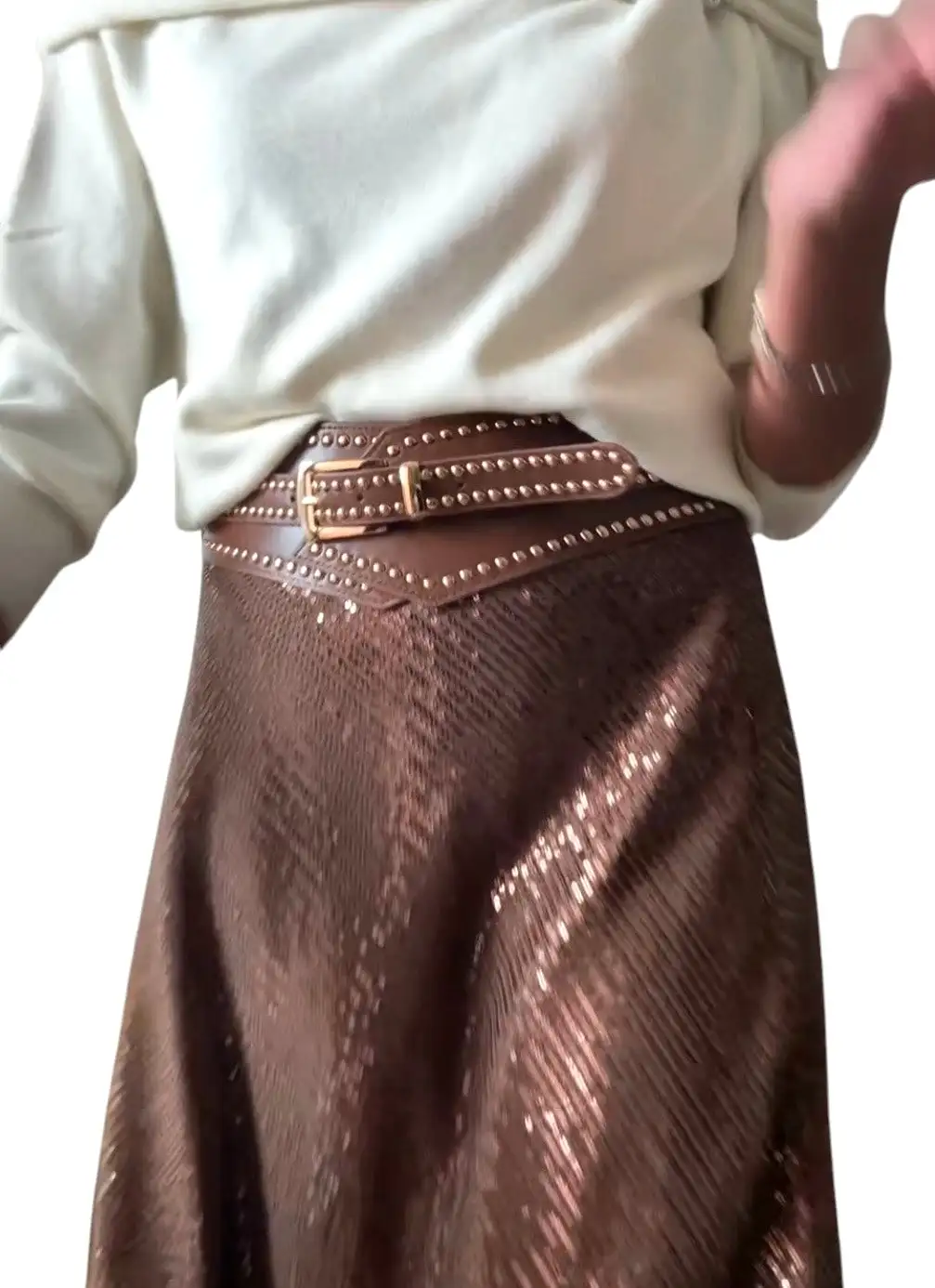 Brown sequin skirt - Image 3