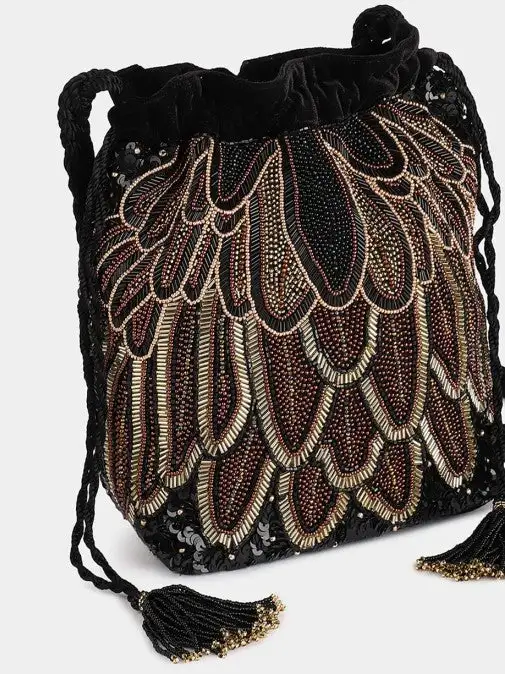 Bolso tipo bombonera de plumas - Imagen 2