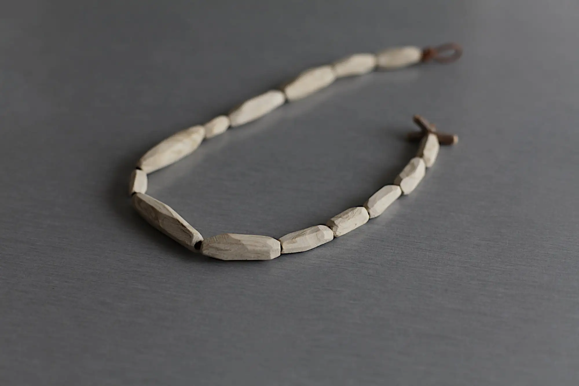 Collar de cerámica de gres jaspeado facetado - listo para enviar 45cm OOAK - Imagen 3