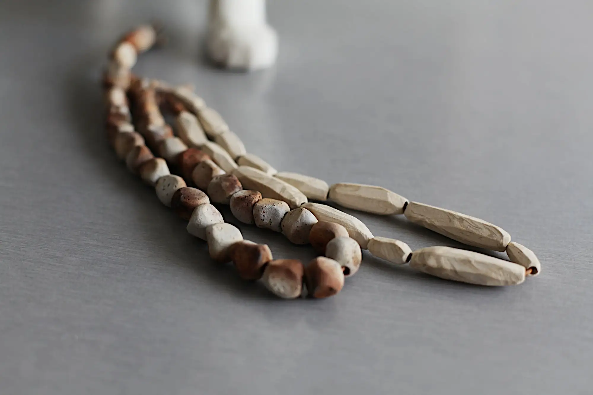 Collar de cerámica de gres jaspeado facetado - listo para enviar 45cm OOAK - Imagen 8