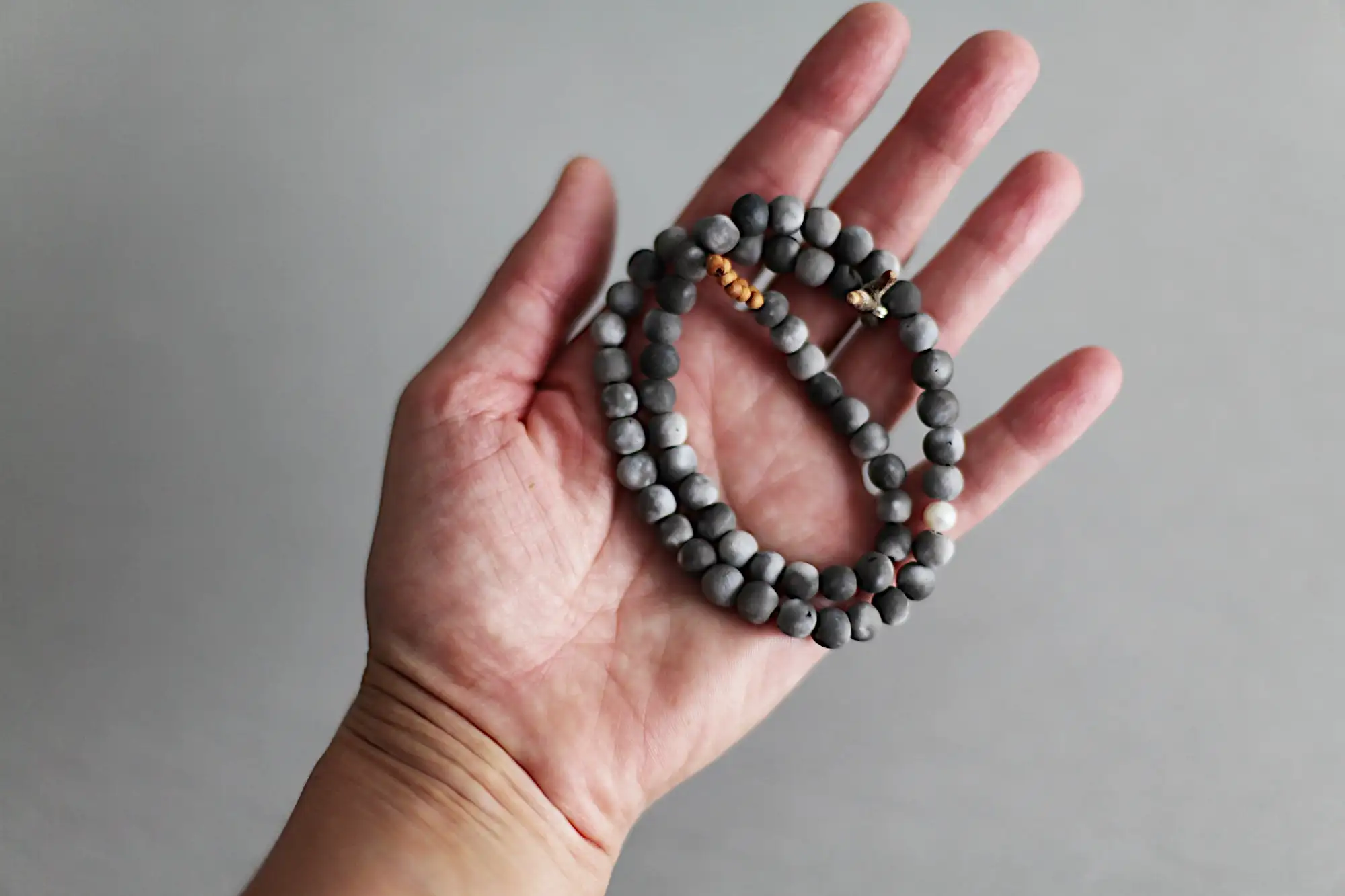 Llucia - Raised from ashes ceramic beaded necklace 42cm - Image 5