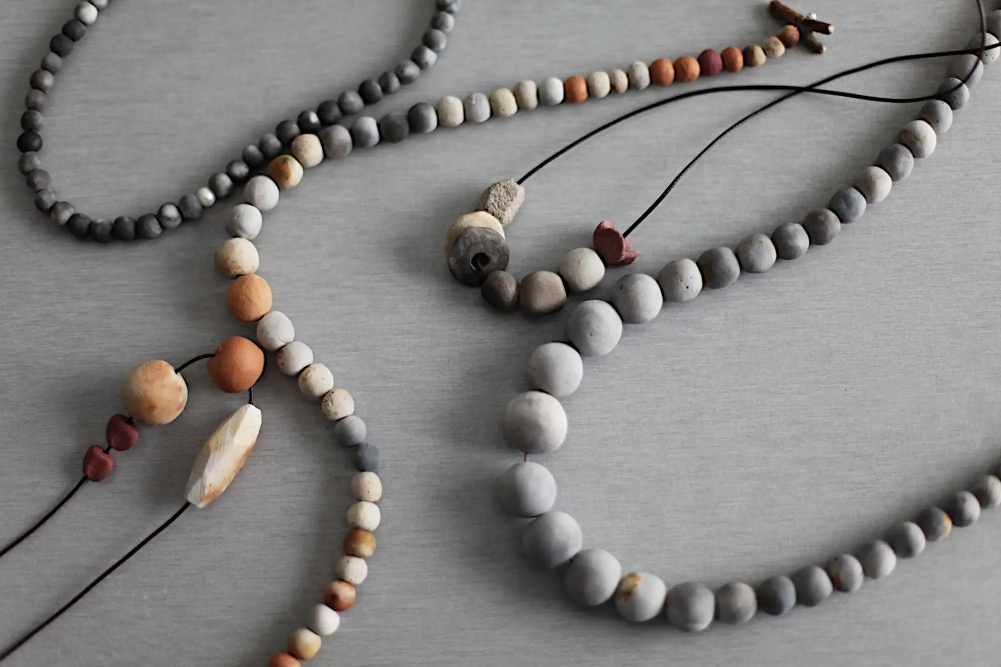 Llucia - Raised from ashes ceramic beaded necklace 42cm - Image 7
