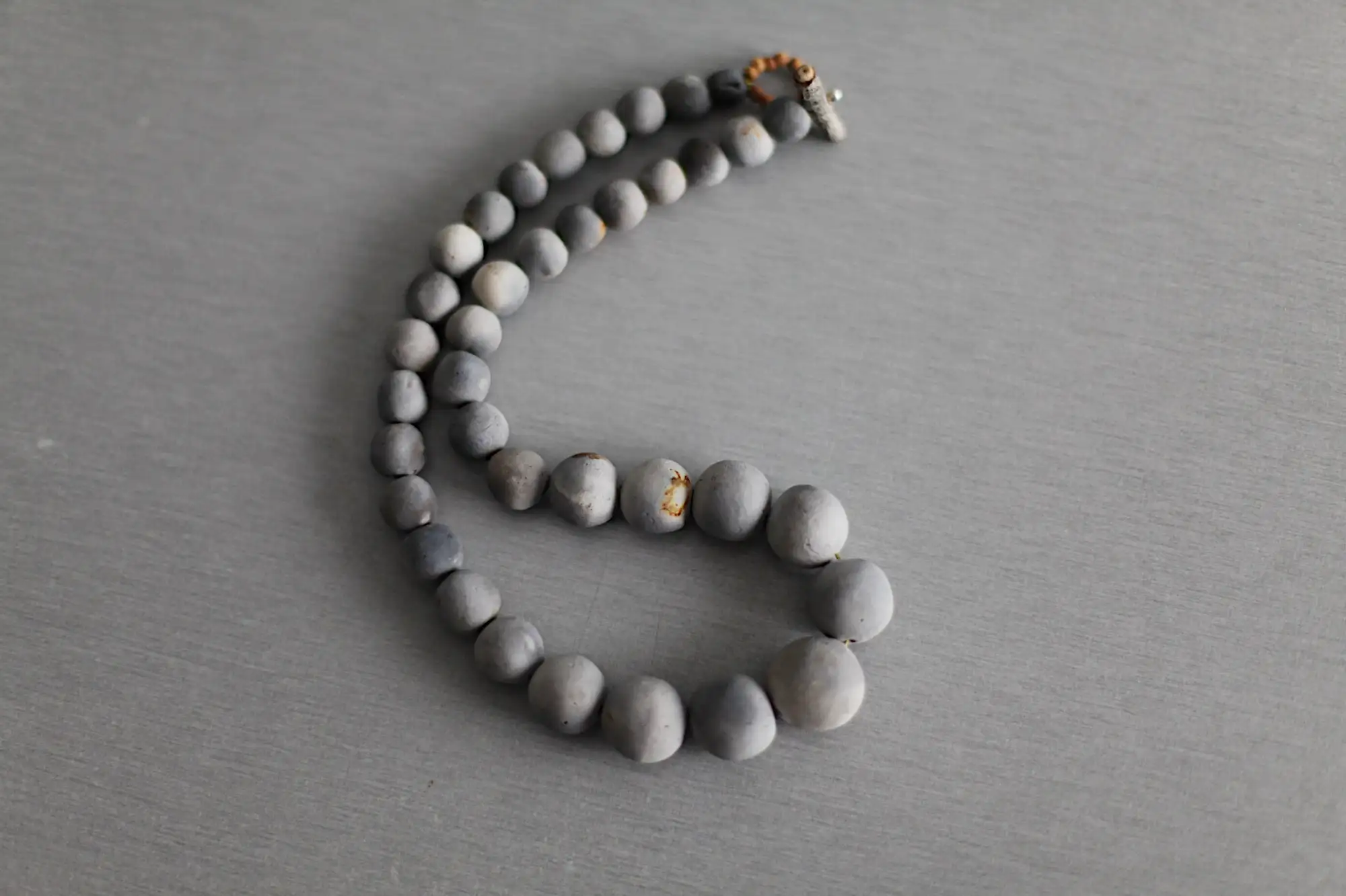 Moons Vera smoke fired ceramic necklace 46cm long OOAK - Image 4