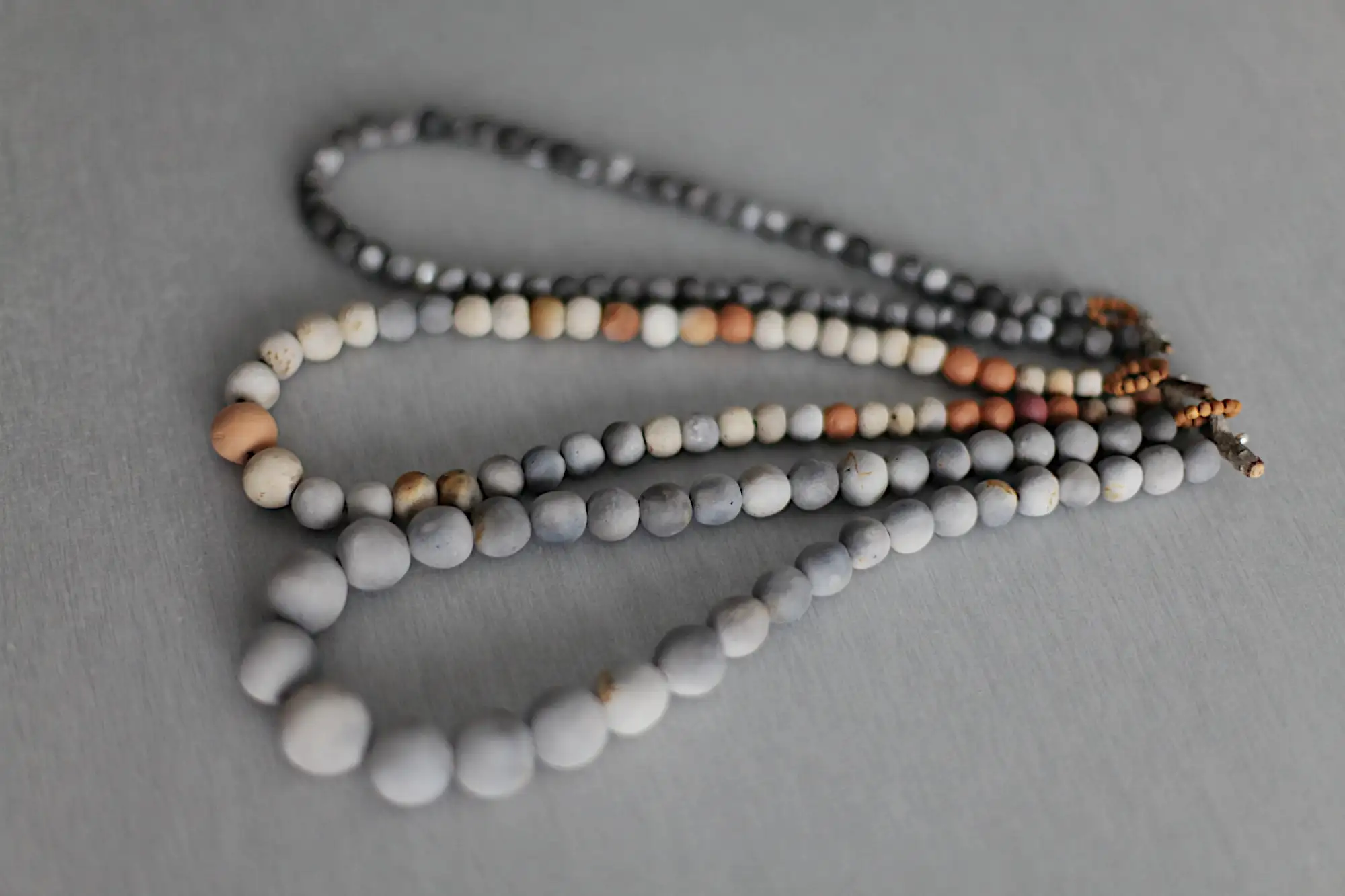 Moons Vera smoke fired ceramic necklace 46cm long OOAK - Image 8