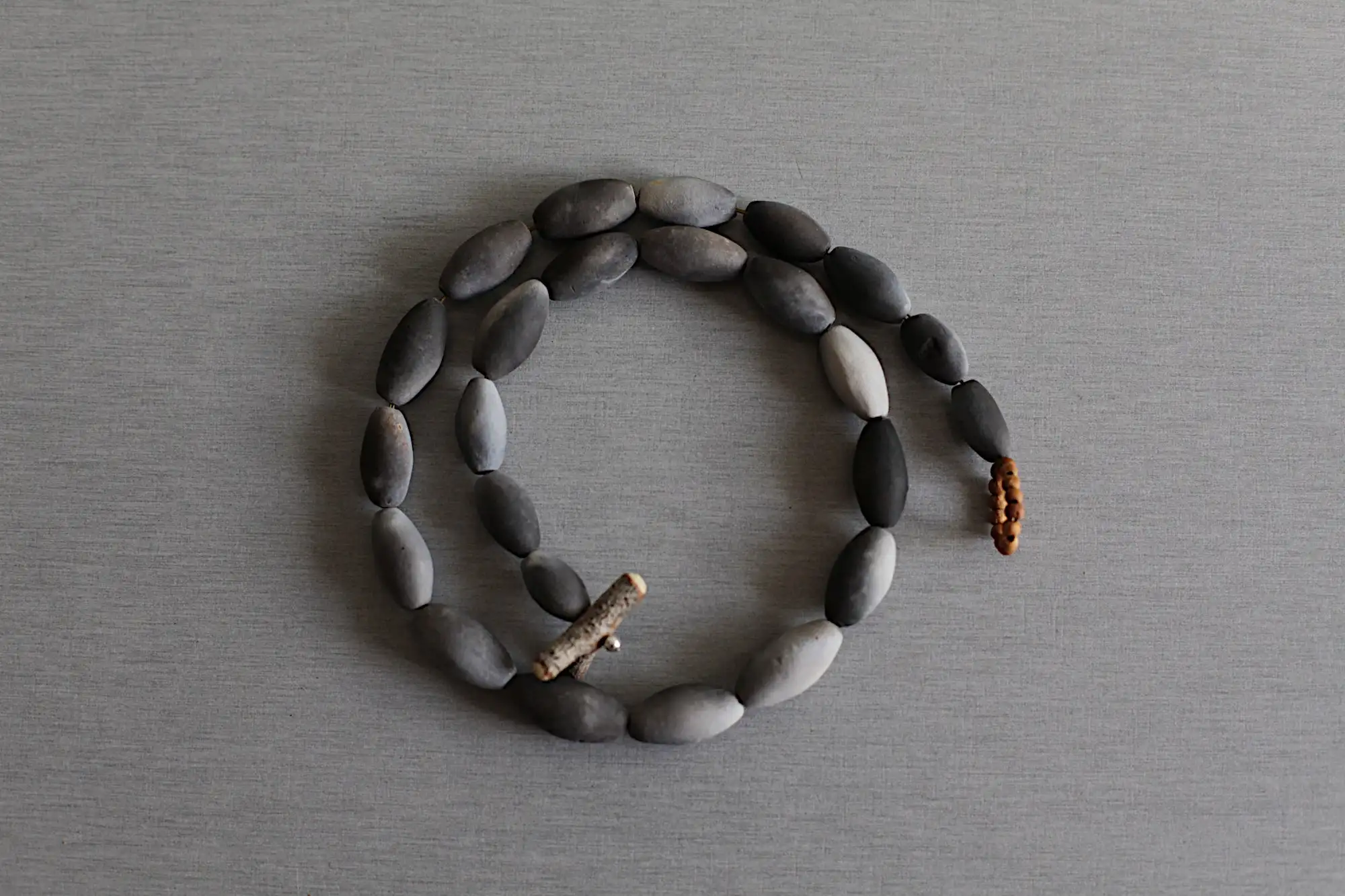 Raised from ashes - smoke fired ceramic beaded necklace 47.5cm - Ready to ship OOAK - Image 3