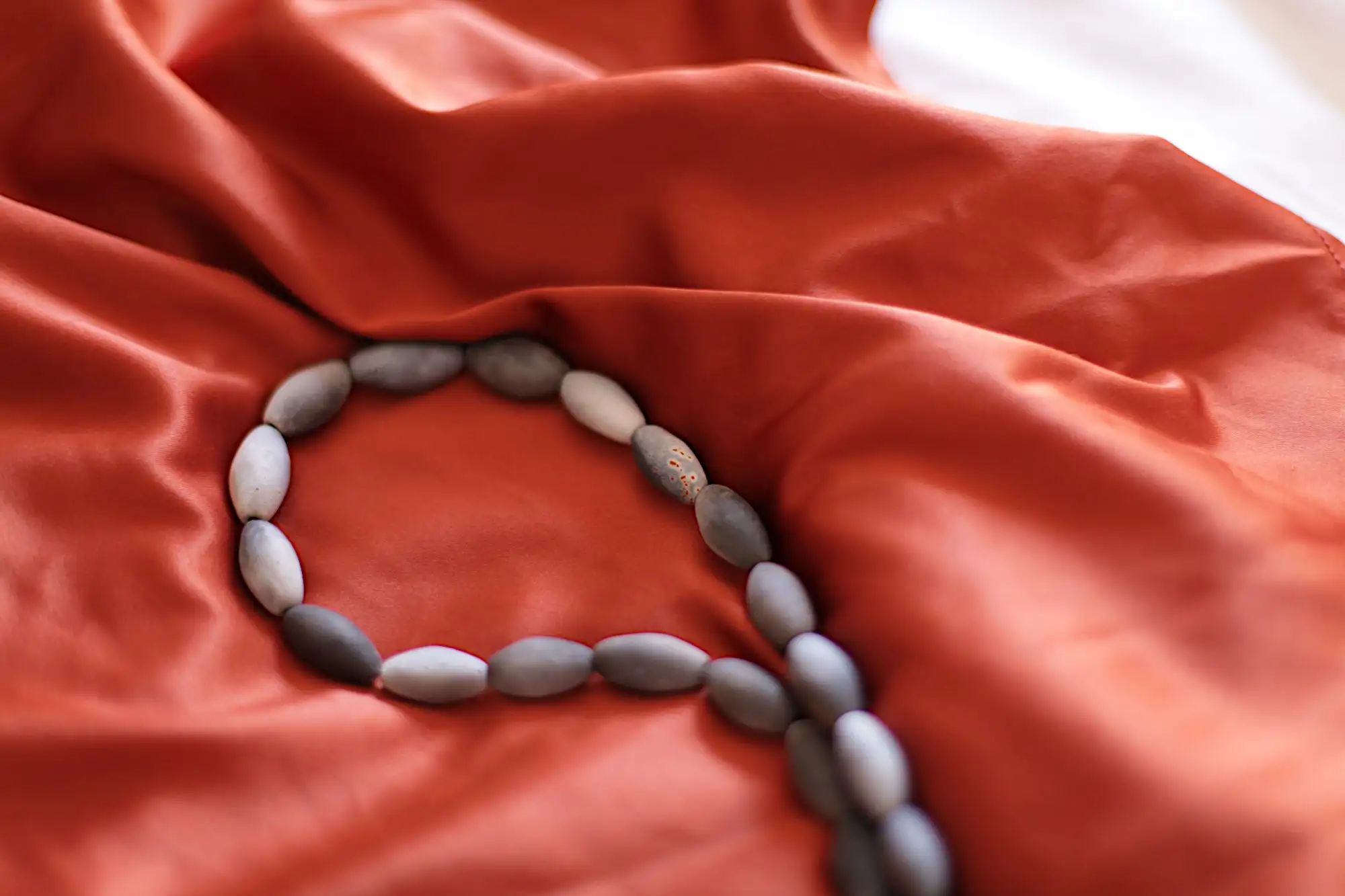 Raised from ashes - smoke fired ceramic beaded necklace 47.5cm - Ready to ship OOAK - Image 5