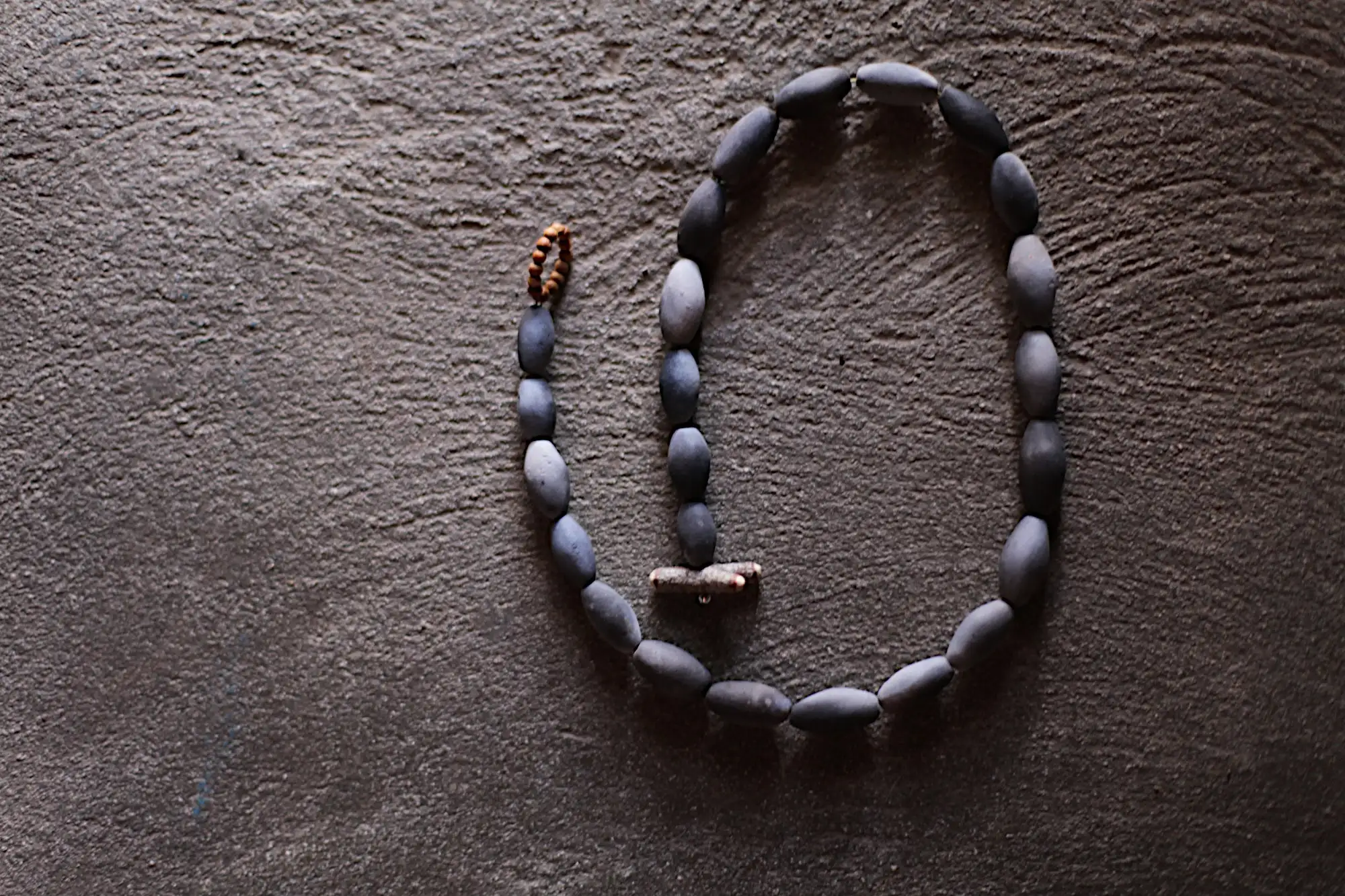 Raised from ashes - smoke fired ceramic beaded necklace 47.5cm - Ready to ship OOAK - Image 6