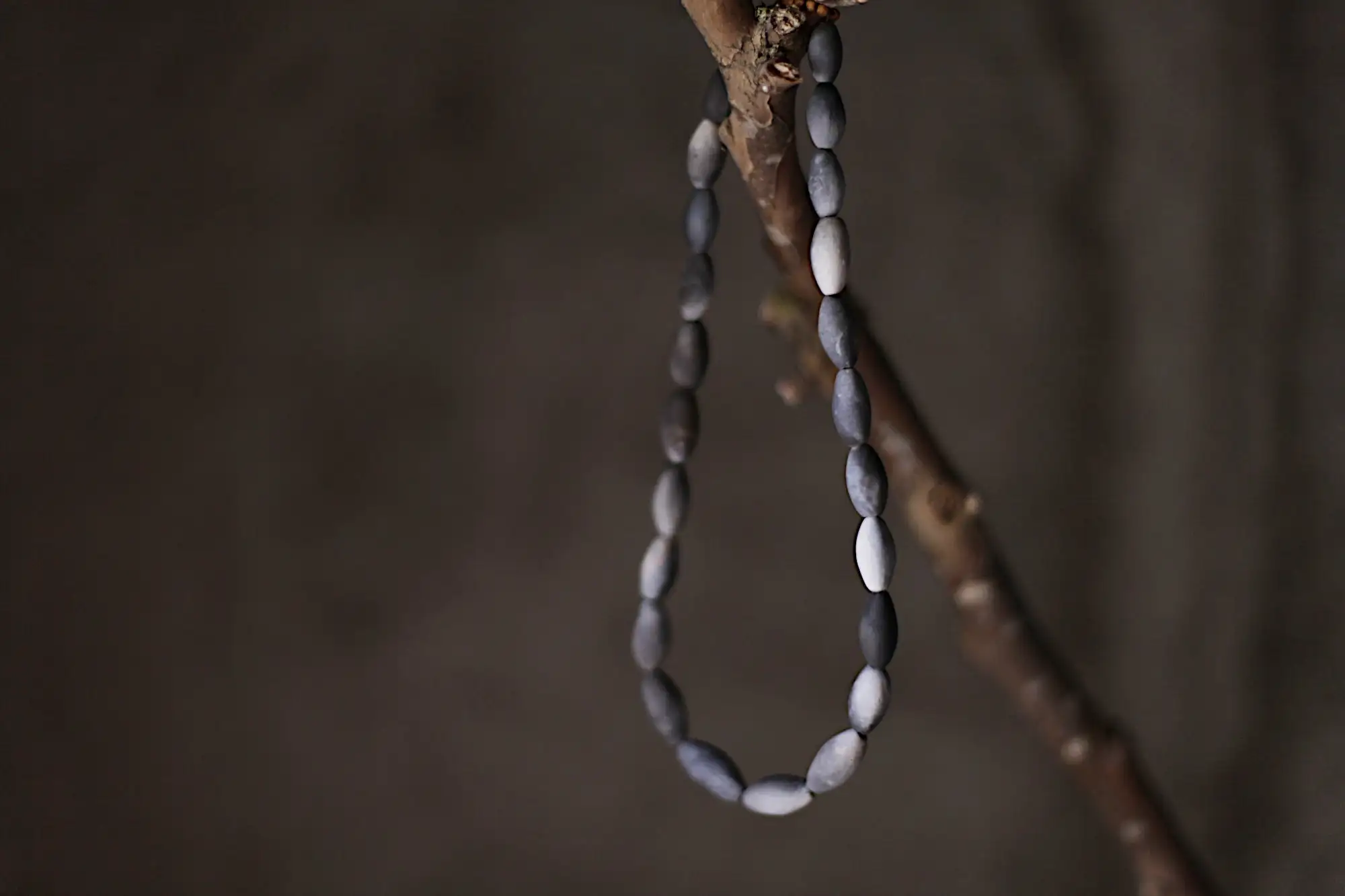Raised from ashes - smoke fired ceramic beaded necklace 47.5cm - Ready to ship OOAK - Image 7