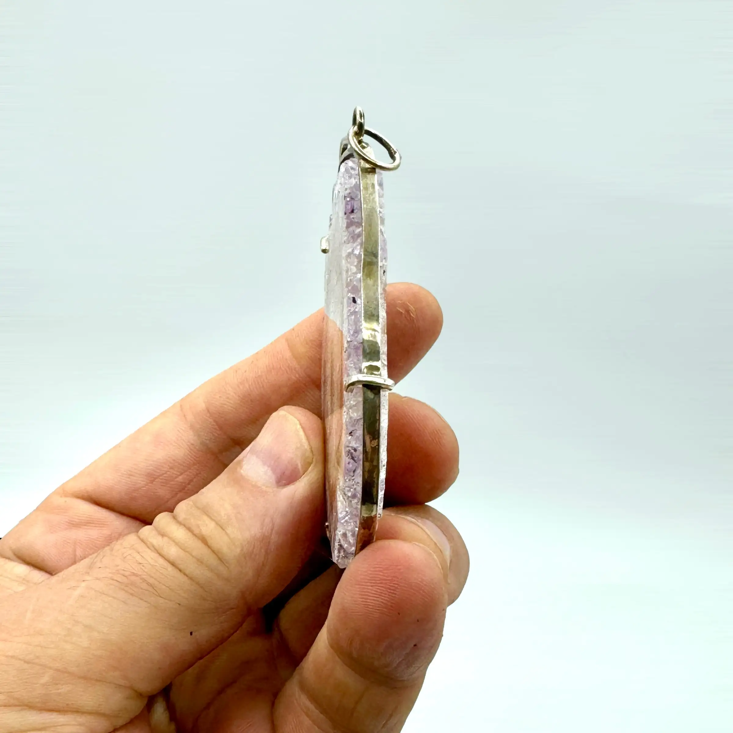 AMATISTA RODAJA COLGANTE DE PLATA - Imagen 2