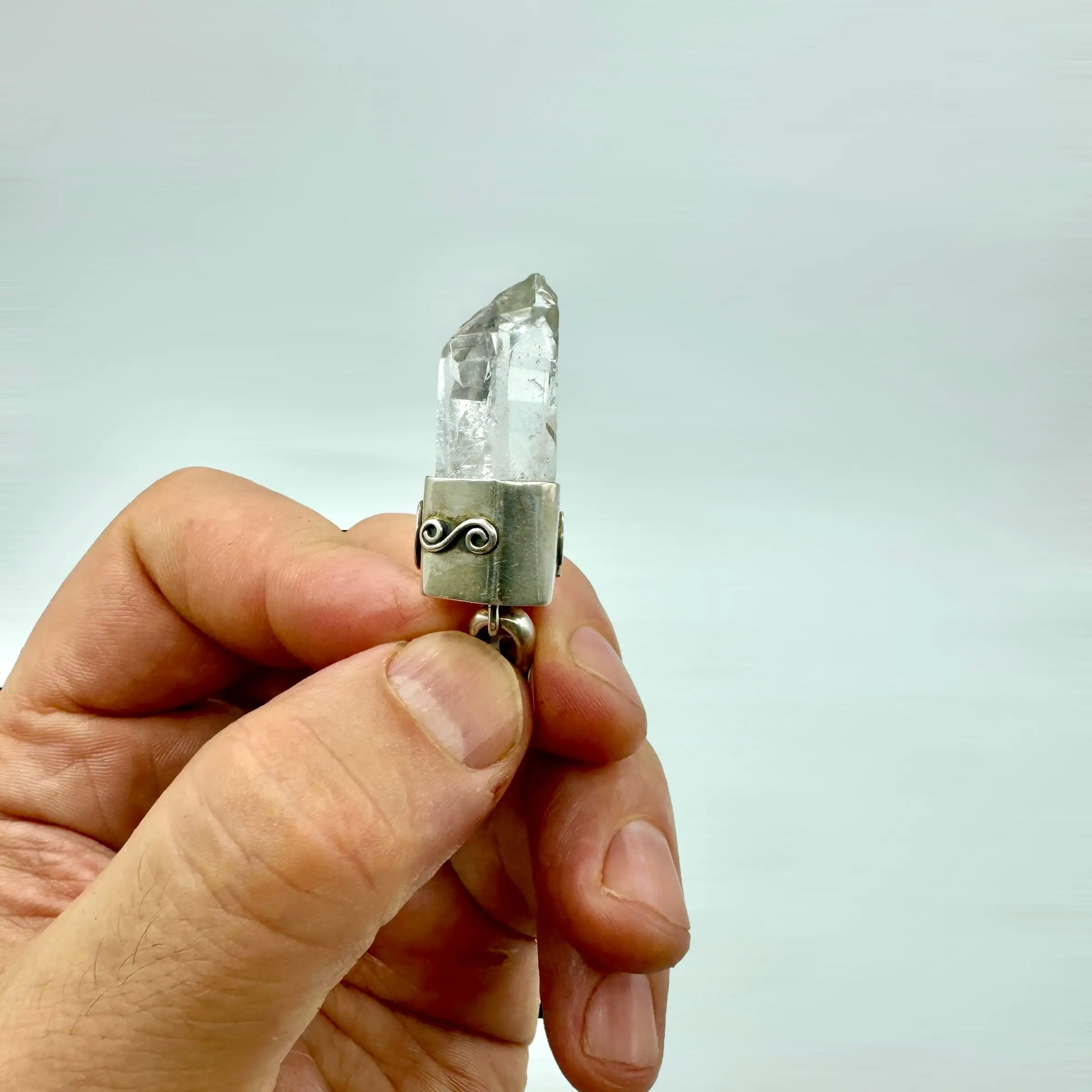 CUARZO HIMALAYA COLGANTE EN PLATA DE LEY - Imagen 2