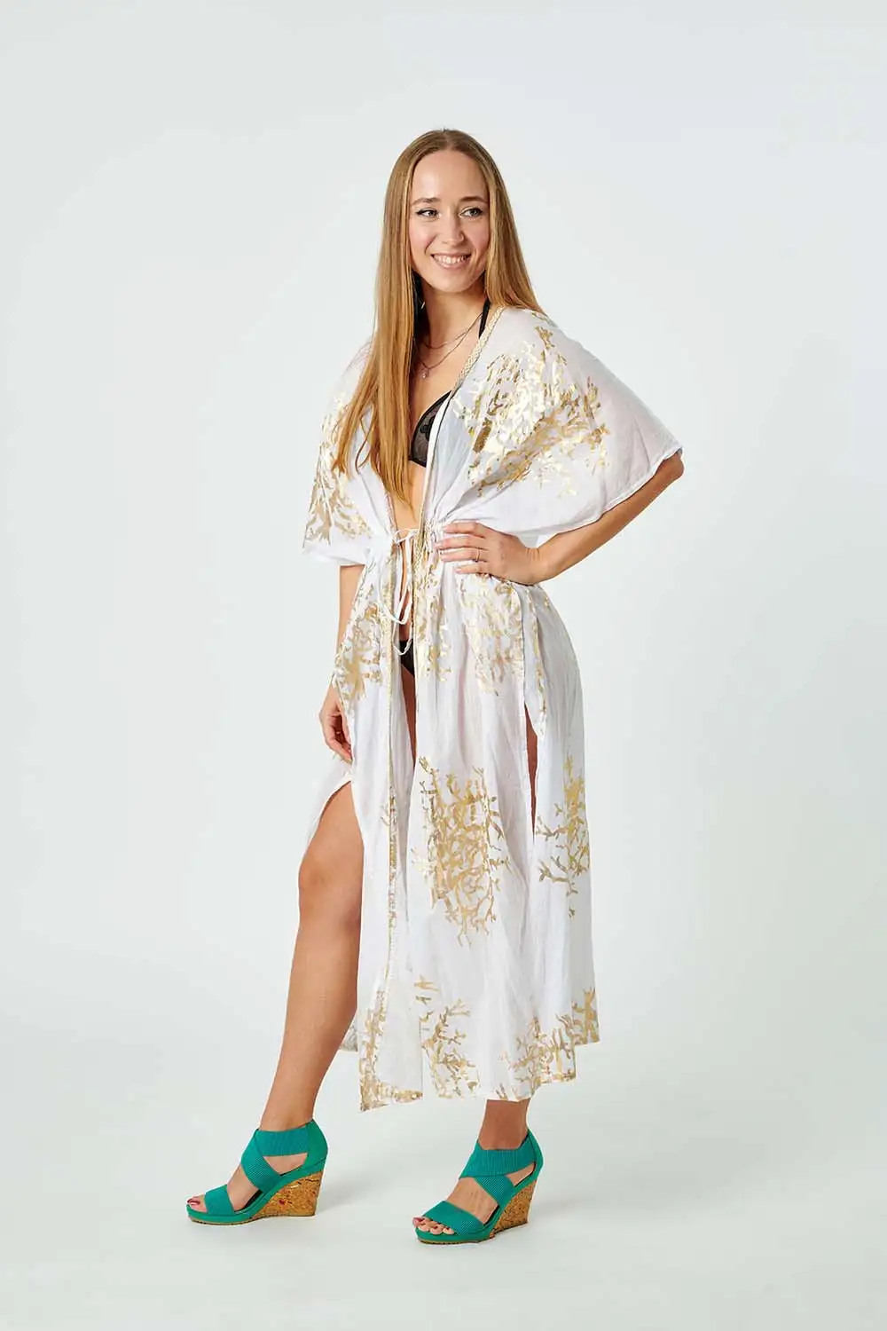 Kimono Largo Algodón Print