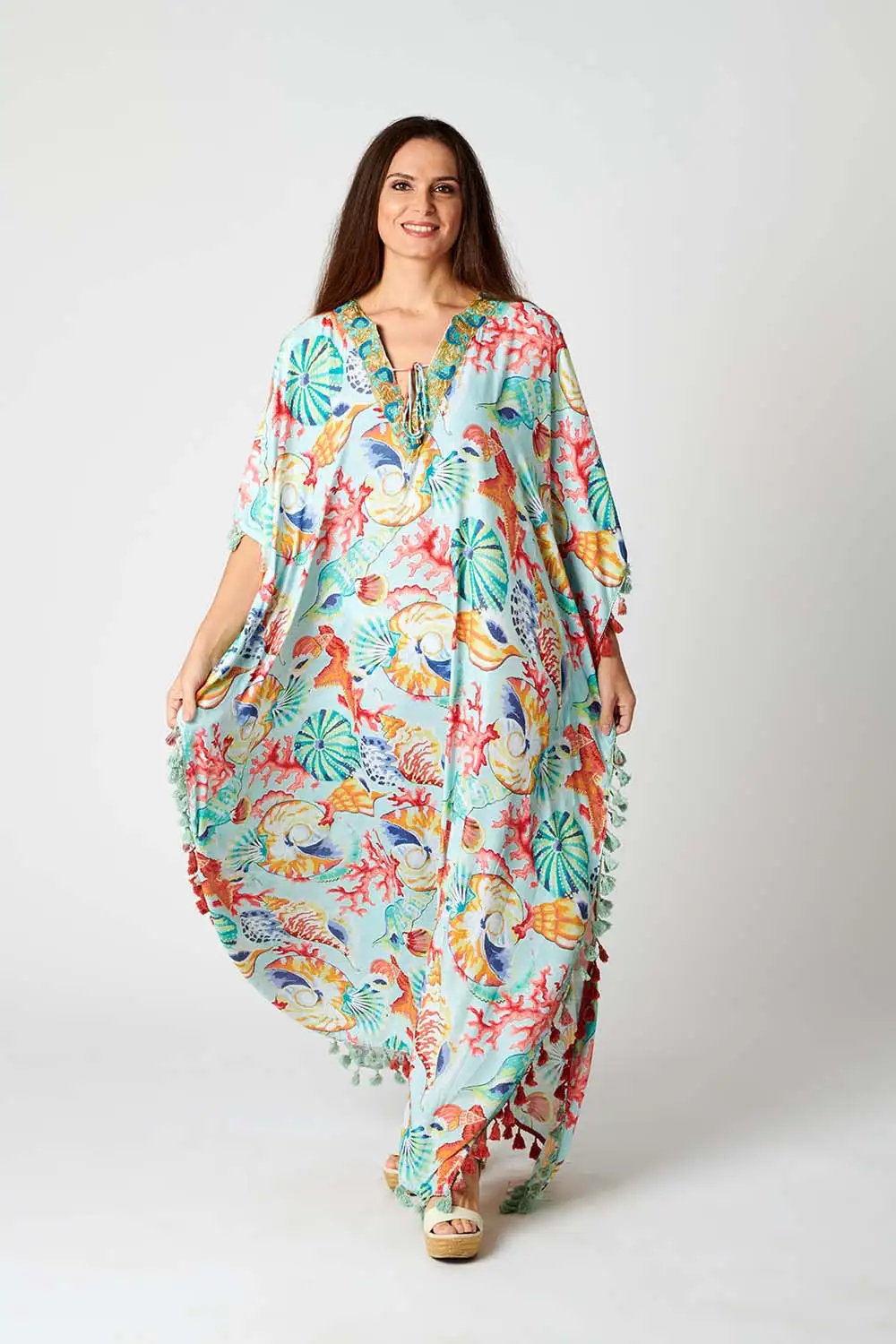 Kaftan Poliester Corales/Limones