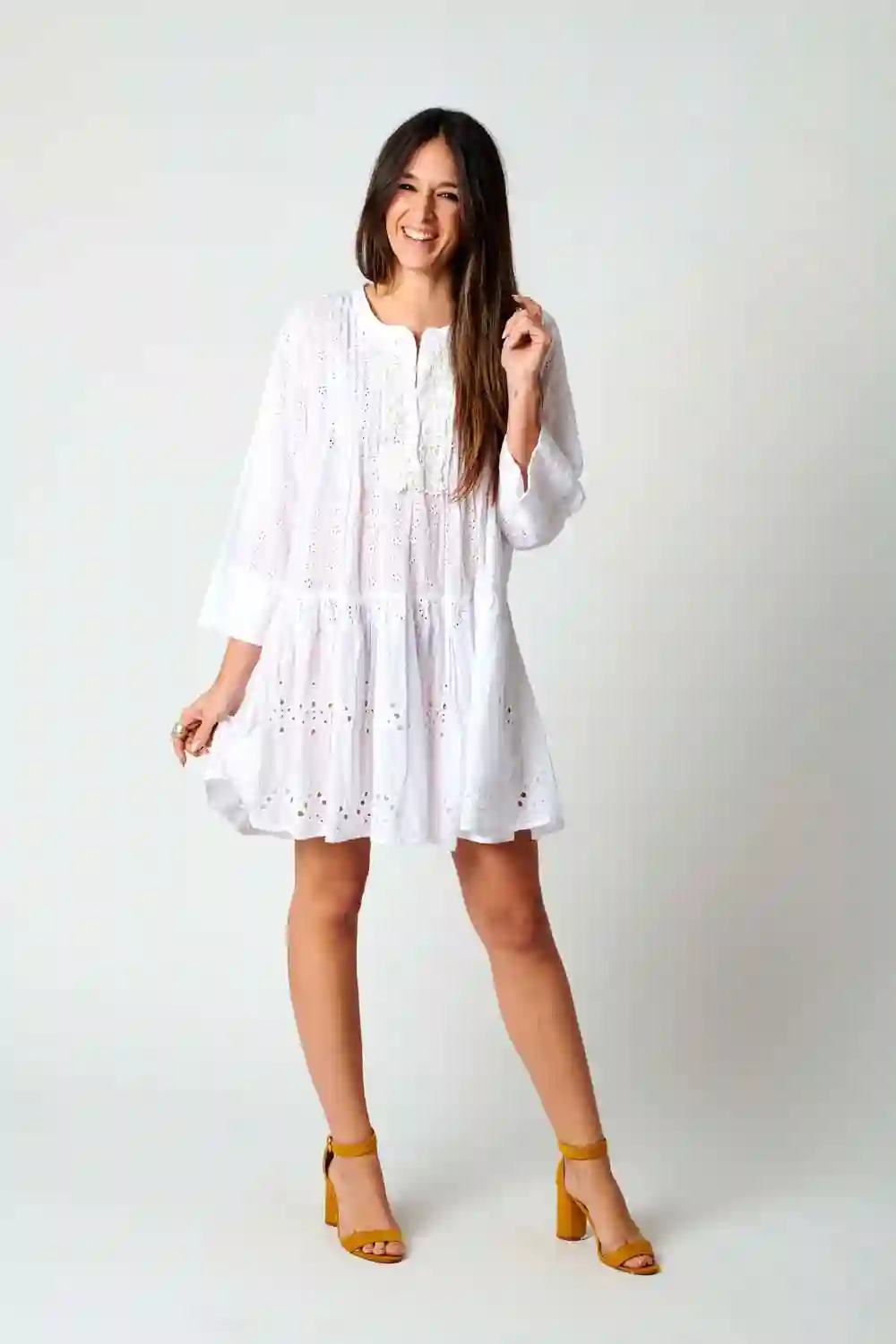 Vestido Algodón Bordado