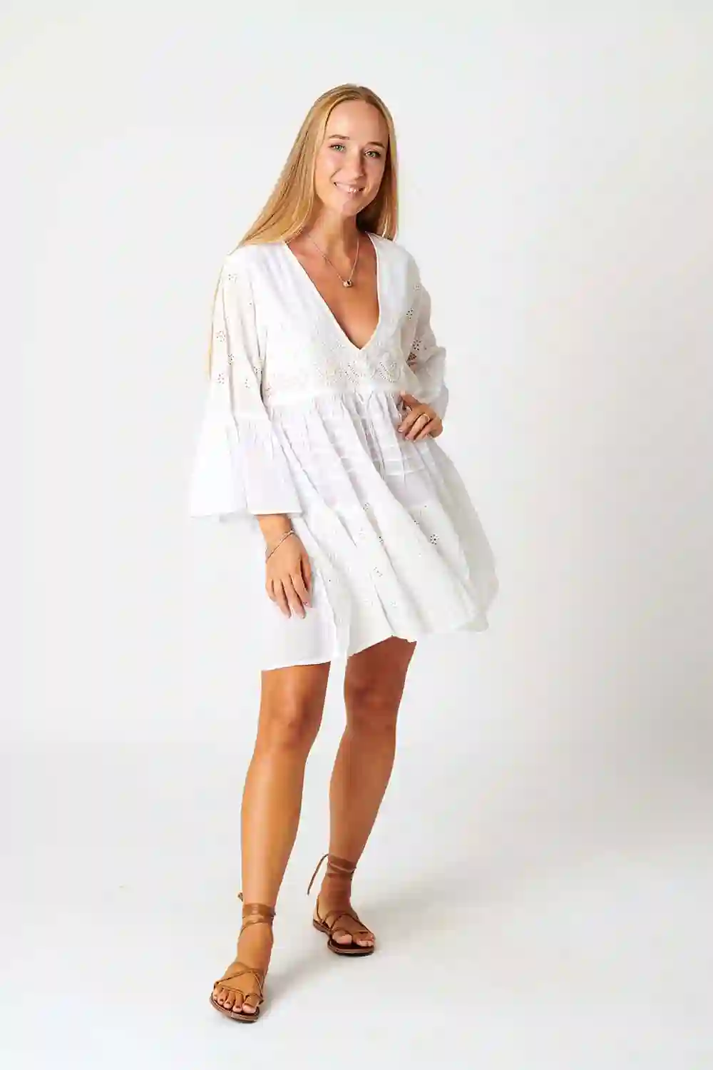 Vestido Algodón Bordado