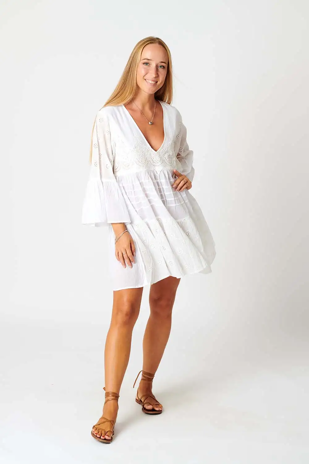 Vestido Algodón Bordado