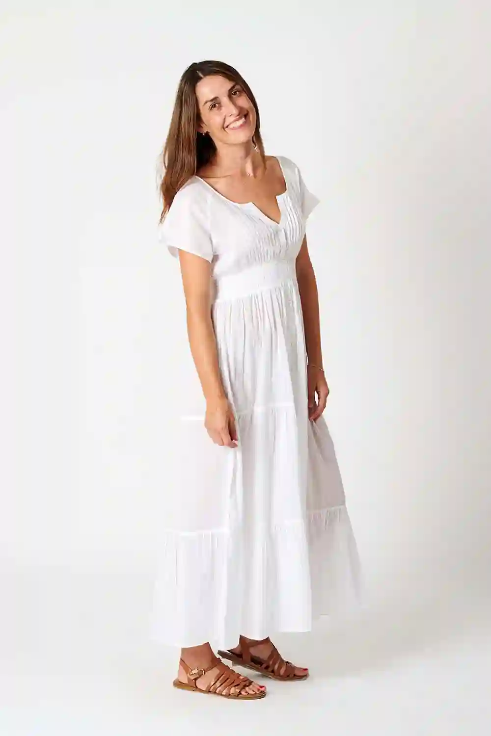 Vestido Largo Algodón Elástico