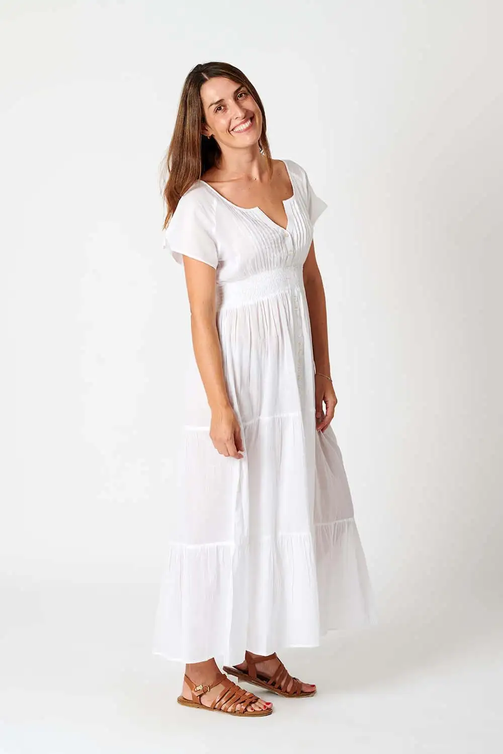 Vestido Largo Algodón Elástico