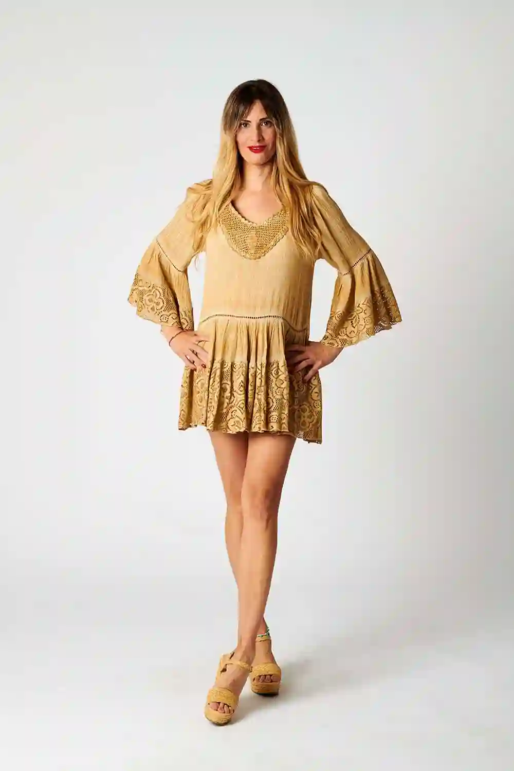 Vestido Viscosa Puntilla