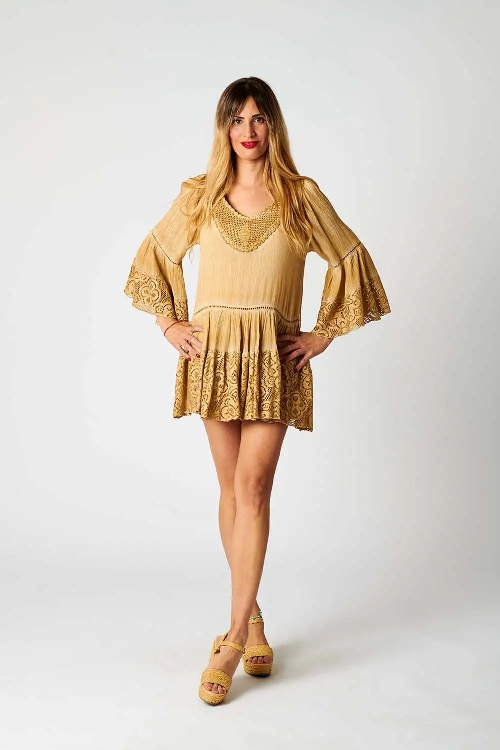 Vestido Viscosa Puntilla