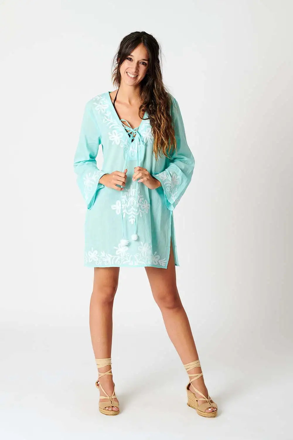 Kurta Algodón Bordada
