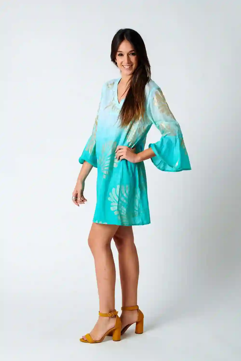 Kurta Algodón Print Oro